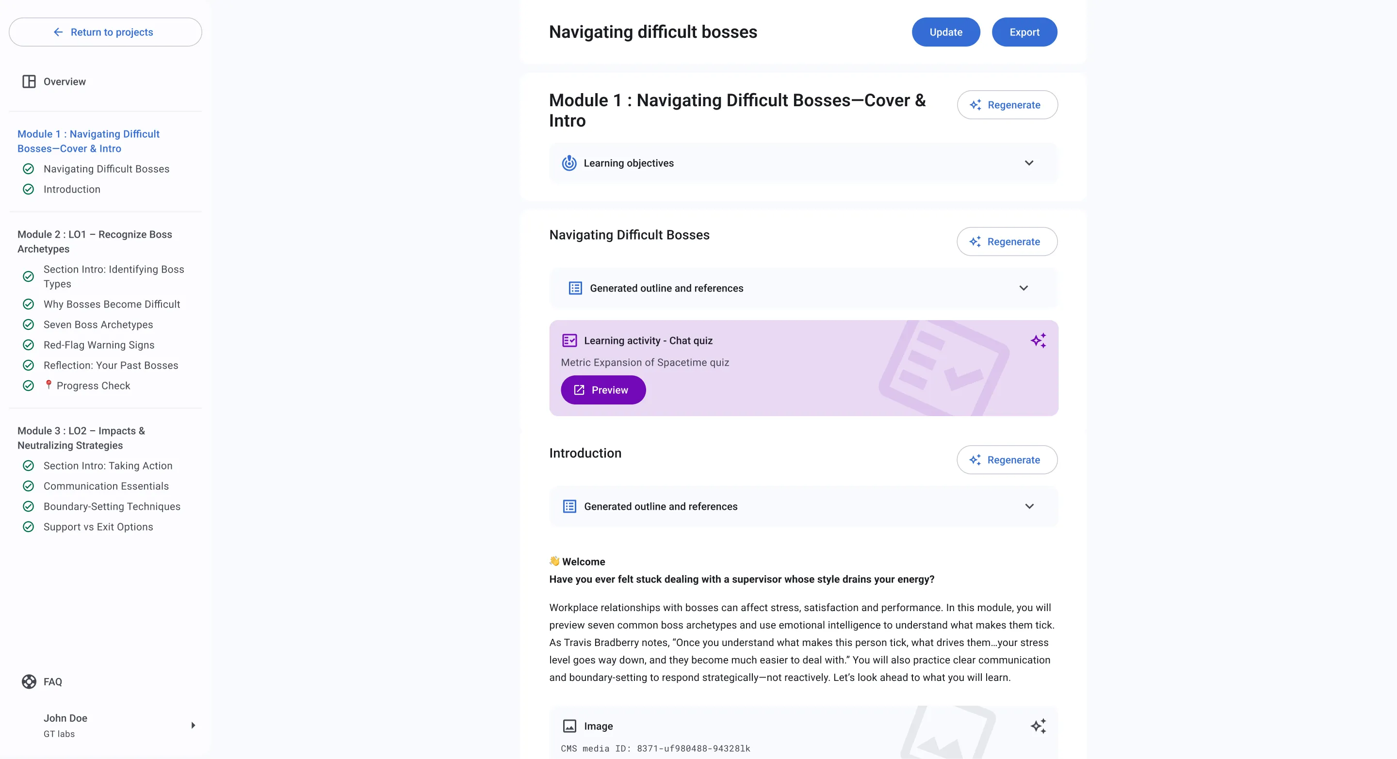 GT AI Course builder